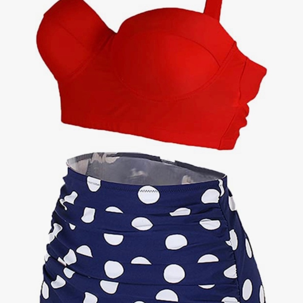 NWOT- 50’s inspired Pin-up bathing suit